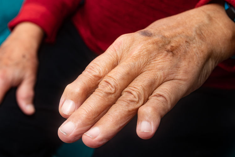 Close-up of woman hand with hands