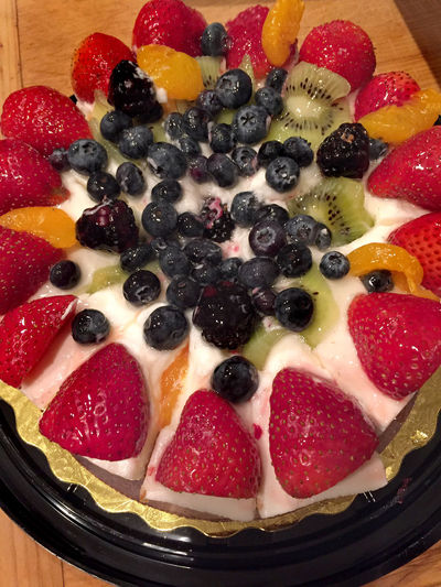 Close-up of strawberries in plate