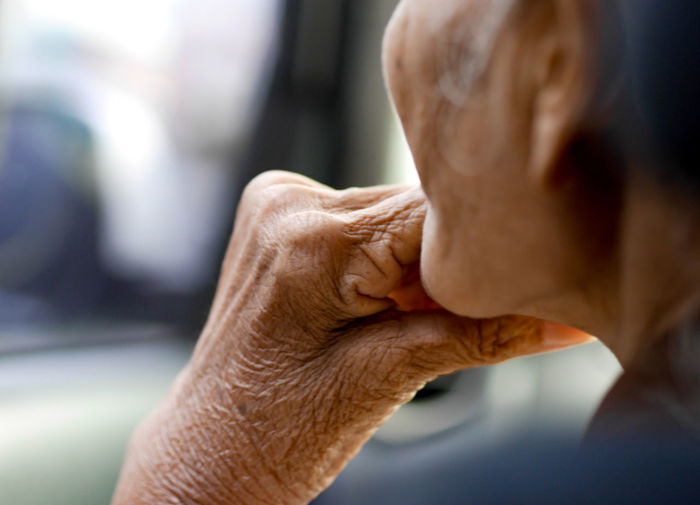 Close-up of senior woman