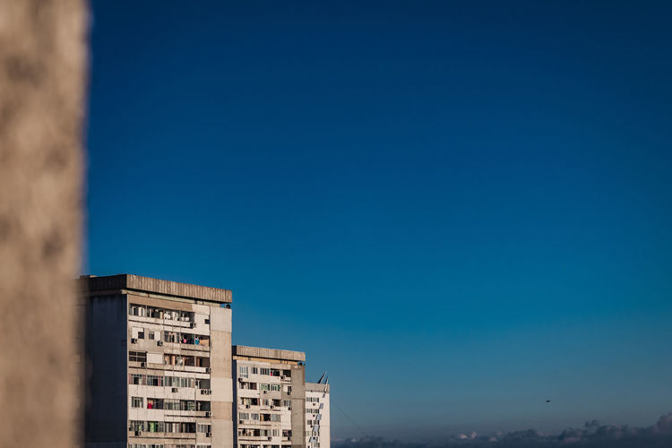 Exterior of building against blue sky