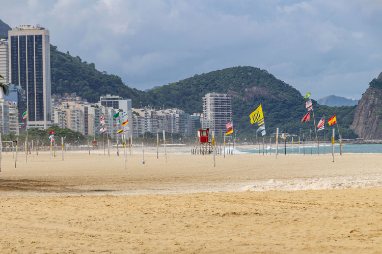 Scenic view of beach against sky
