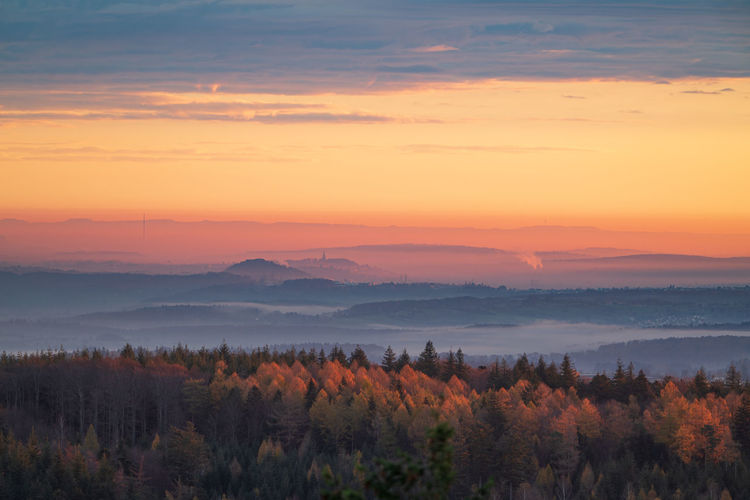 Colourful sunrise in the black forest