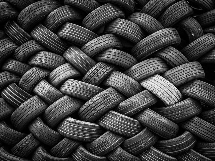 Full frame shot of rubber tires