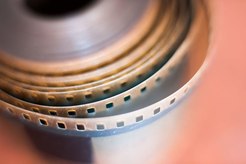 Close-up of film reels