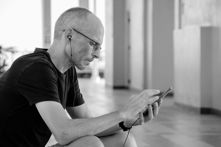 Man using mobile phone
