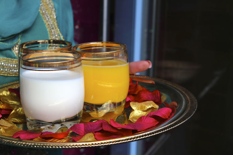 Lassi served on tray