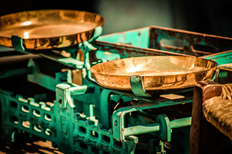 Close-up of weight scale