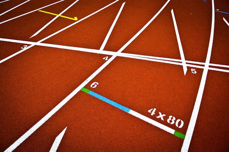 Athletics track lane numbers
