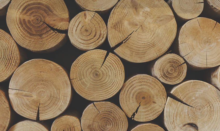 Full frame shot of logs