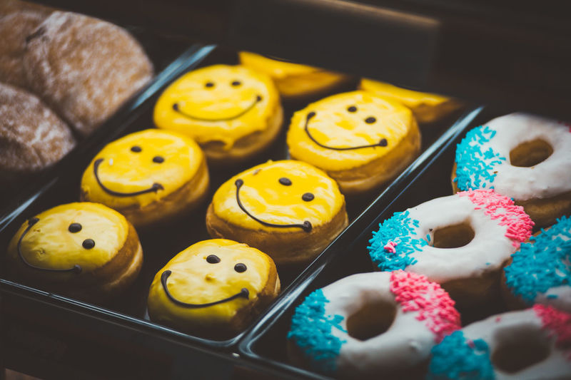 Close up of donuts