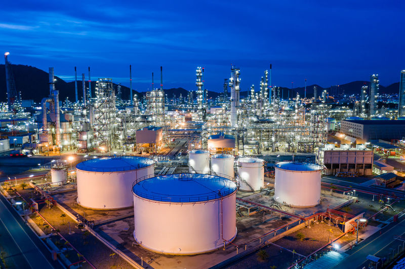 Manufacturing and storage facilities oil and gas refineries products for sales 
