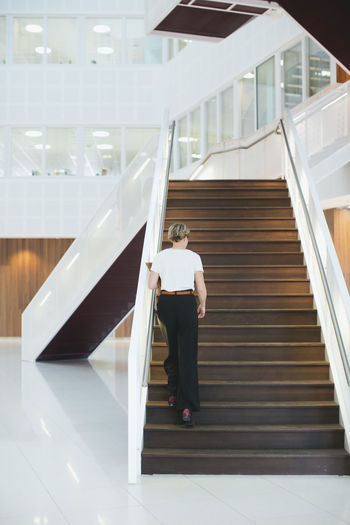 Young professional in building office hall