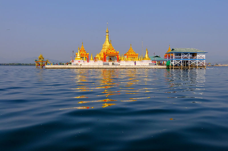 Buddhist temple in the indawgyi lake. 