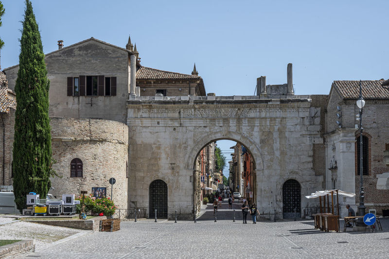 The beautiful and famous arch of augusto di fano