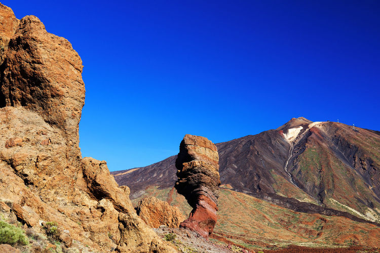 El teide national park against clear blue sky