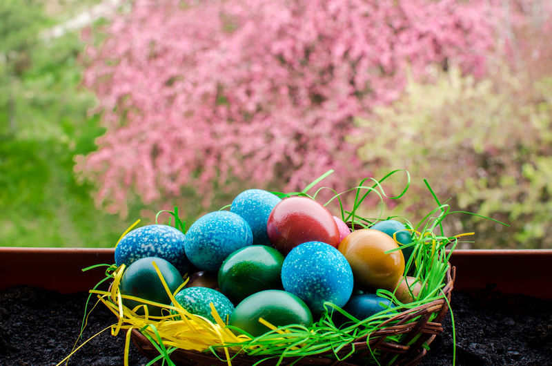 Easter colored eggs