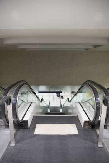 View of escalator in building