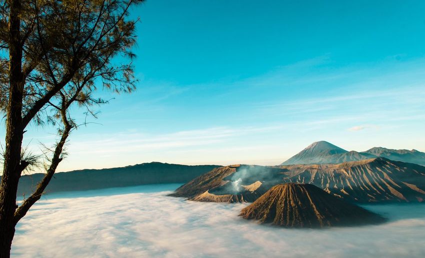 Scenic view of snowcapped mountain against sky