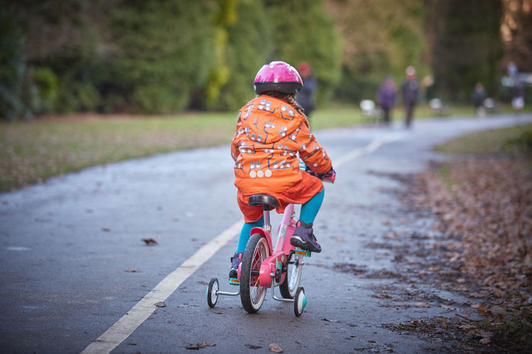 Child riding bicycle