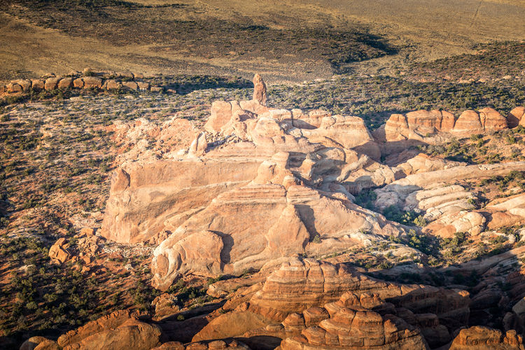 Aerial view of rock formations