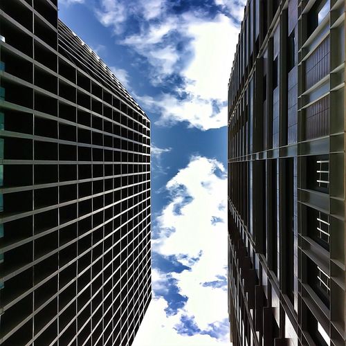 Low angle view of buildings against sky