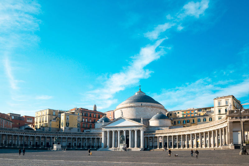 San francesco di paola at piazza del plebiscito against blue sky