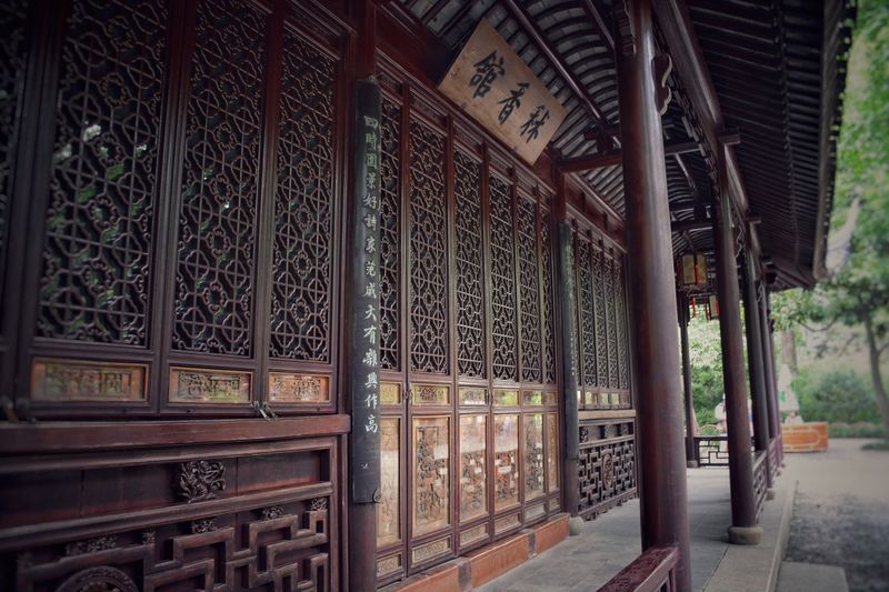 Closed traditional building at classical gardens of suzhou