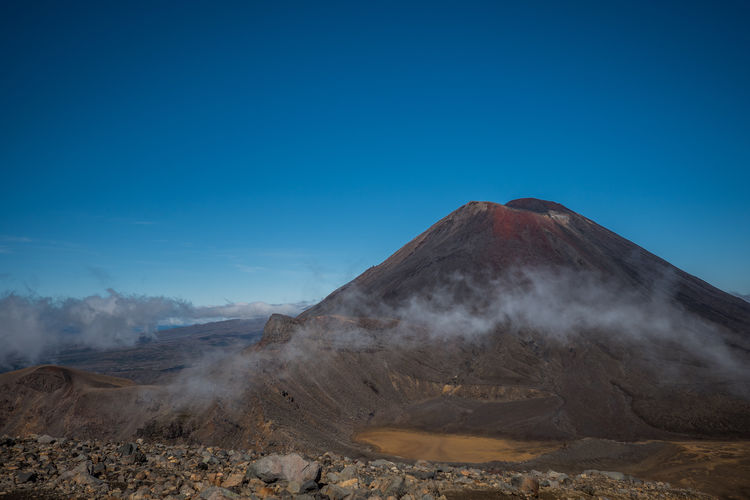 View of volcanic mountain