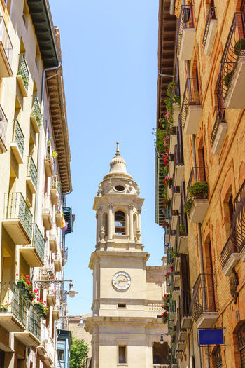 Low angle view of buildings in city