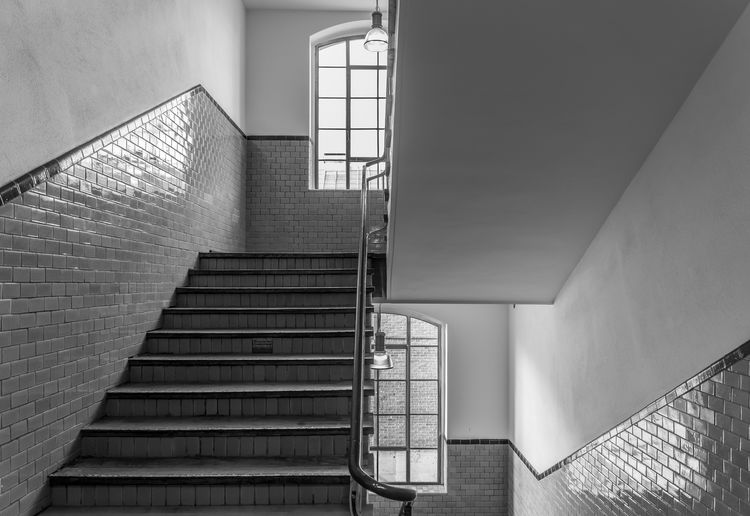 Empty staircases in building
