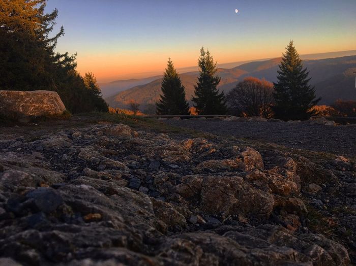 Scenic view of landscape against sky during sunset