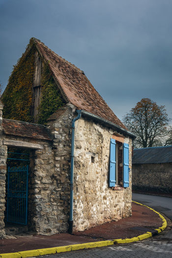 Exterior of old building against sky