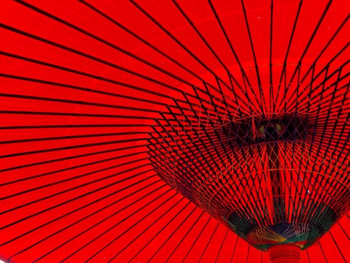 Full frame of red umbrella