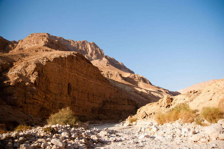 Scenic view of mountains against clear sky