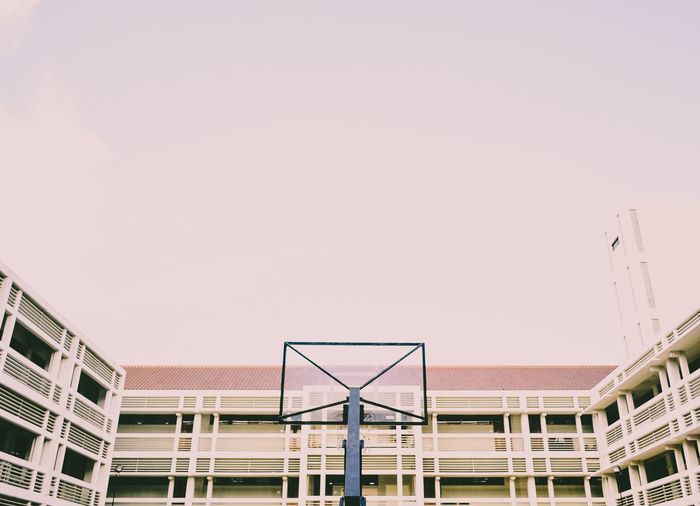Low angle view of building against clear sky