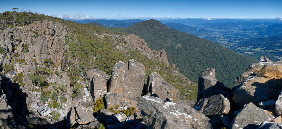 Panoramic view of rocks in mountains
