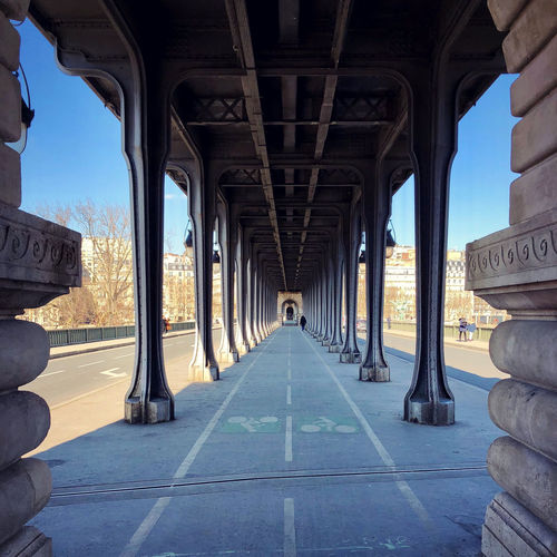 View of the bir hakeim bridge in paris, france