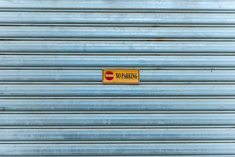 Text on closed shutter