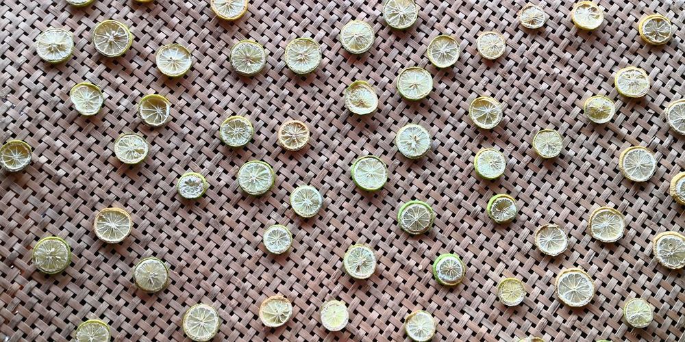 Drying oranges in sun