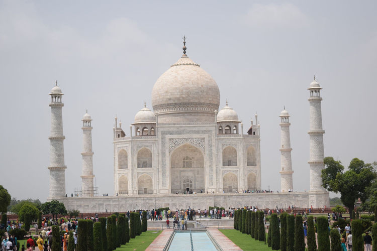 Taj mahal full view during day time in agra india the taj among 7 wonders of the world view. wonders