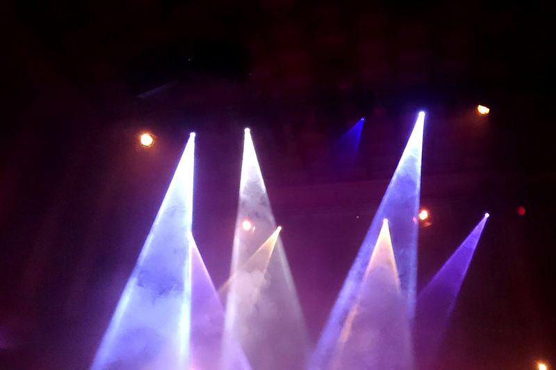 Close-up of illuminated stage