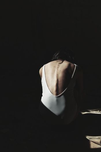 Rear view of dancer