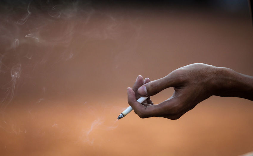 Man smoking cigarette