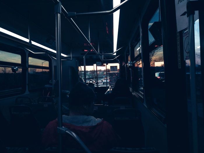 View of train in bus