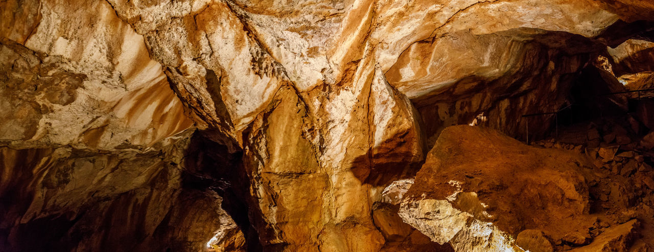 Low angle view of rock formation in cave