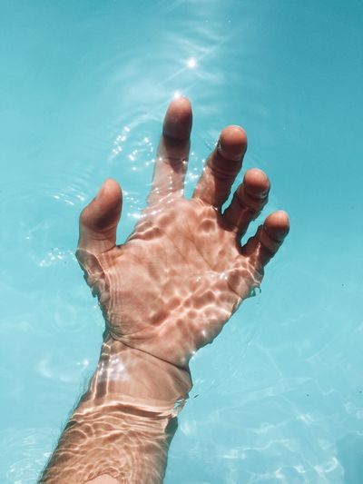 Cropped image of hand in water