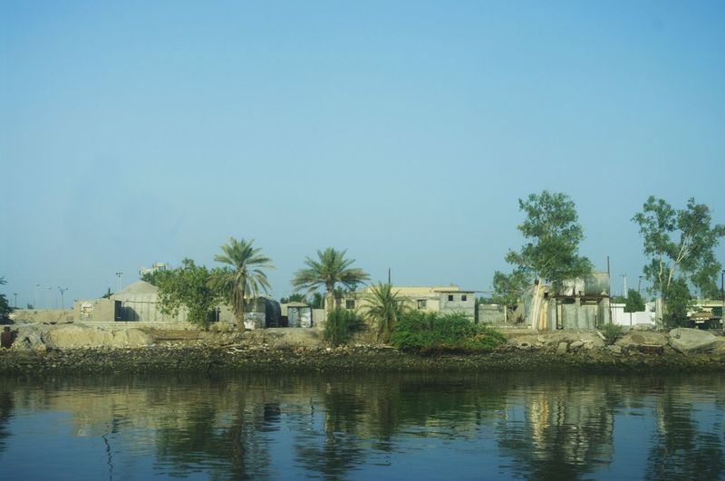 Built structure against clear blue sky