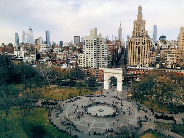 High angle of washington square park at a distance
