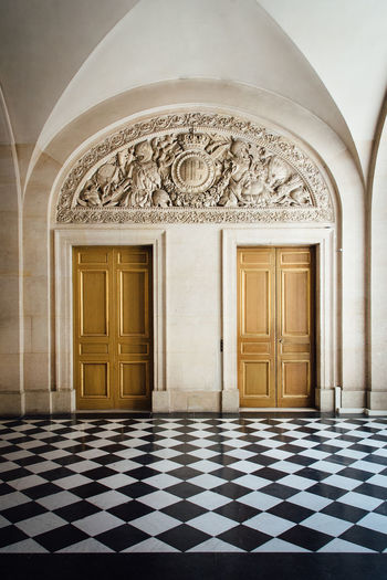 Closed doors in building