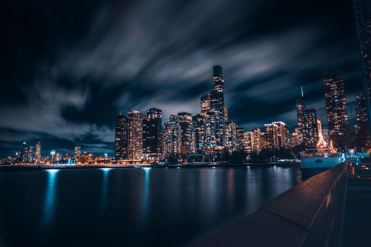 Long exposure in city at night